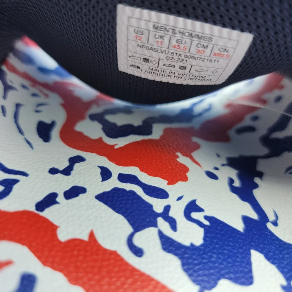 The North Face Base Camp 3 American Men's Sildes Size 12 Blue Red White USA New